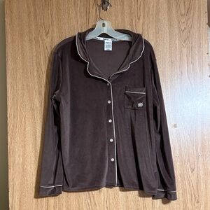 Born Brown Pajama Top with White Label